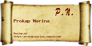 Prokap Norina névjegykártya